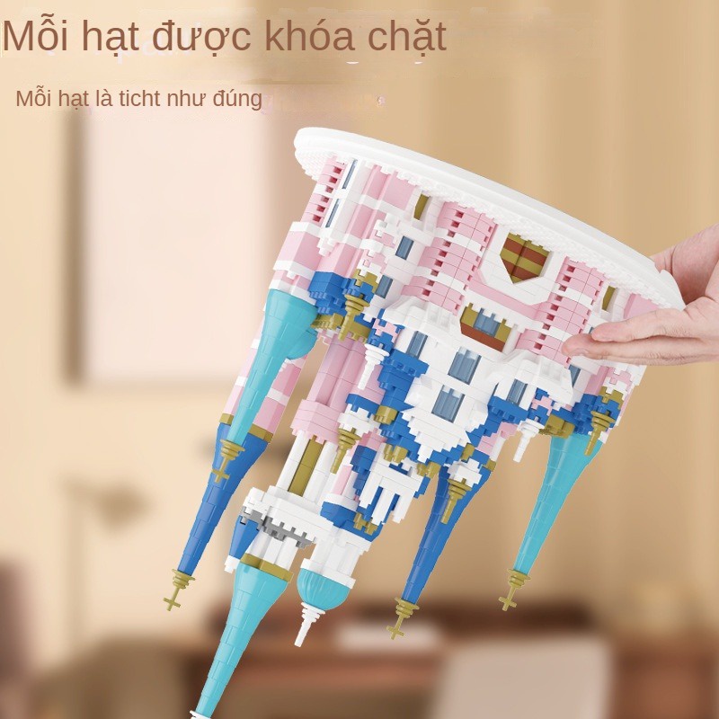 Đồ Chơi  Lắp Ráp Lâu Đài Disney Màu Hồng Dễ Thương Cho Bé Gái