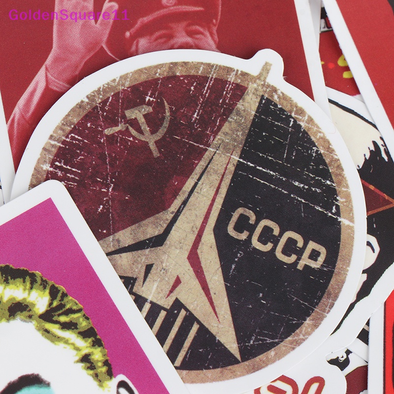 Set 50 Sticker Dán Trang Trí Ván Trượt Màu Vàng Kim