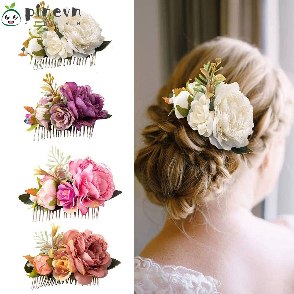 Lược Cài Tóc Đính Hoa Sang Trọng Cho Cô Dâu|Phụ Kiện Trang Trí Tóc Xinh Xắn Chất Lượng