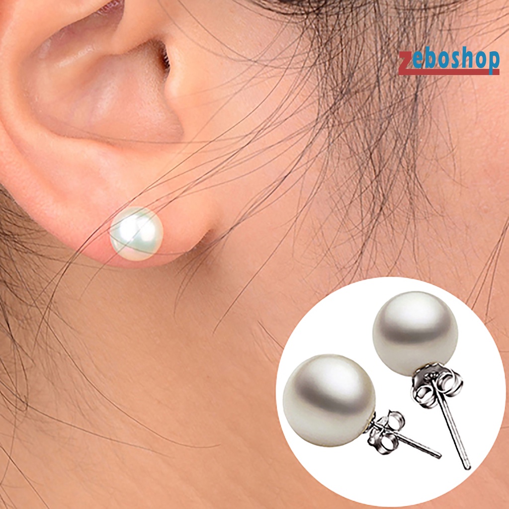 Bông Tai Ngọc Trai Giả Màu Trắng Thời Trang Cho Nữ