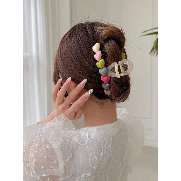 Kẹp Tóc Hình Trái Tim Nhiều Màu Sắc Thời Trang Mùa Hè Dành Cho Nữ