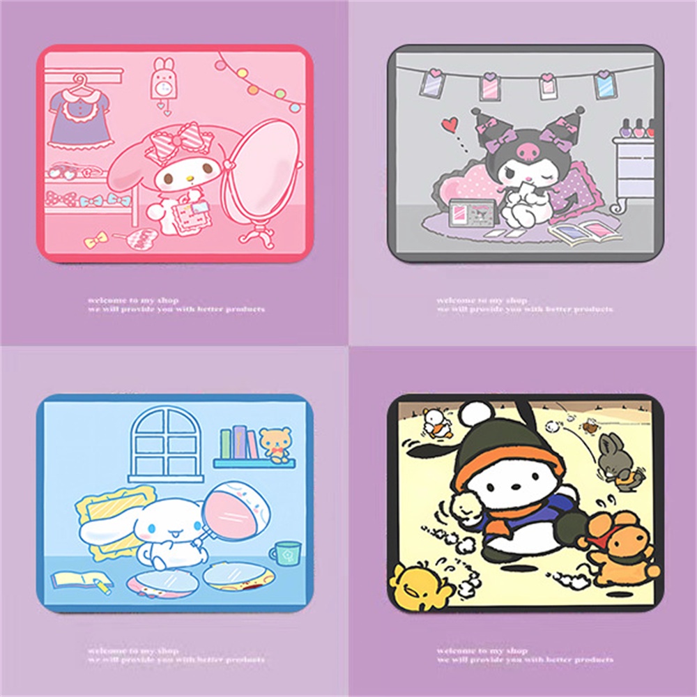 SANRIO Tấm Lót Chuột Và Bàn Phím Máy Tính Họa Tiết Hoạt Hình Cinnamoroll Kuromi Melody Dễ Thương Tiện Dụng Cho Văn Phòng