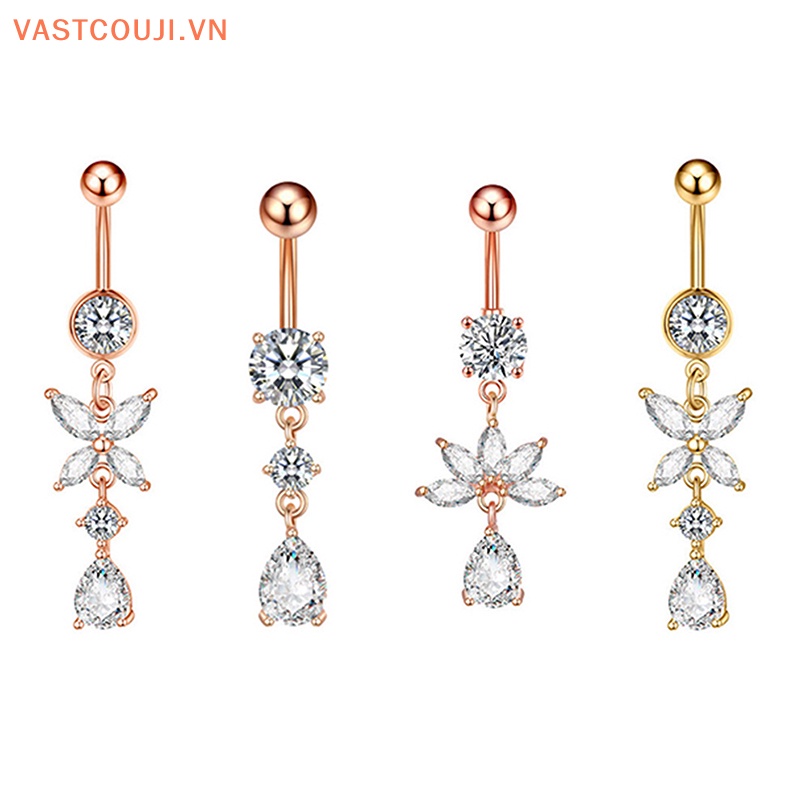 Khuyên RốN HìNh BướM ĐíNh Đá BằNg ThéP Không Gỉ