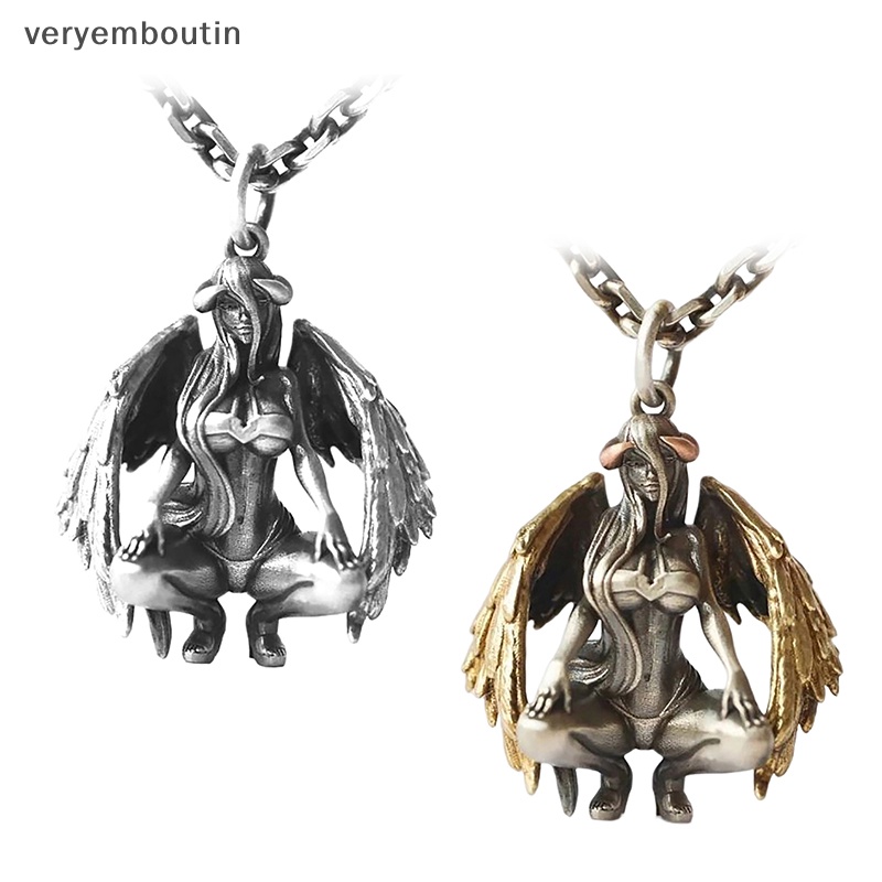 Vòng cổ Mặt Hình Thiên Thần Cầu Nguyện Bằng Thép Không Gỉ Thời Trang Hip Hop Punk Cho Nam Và Nữ