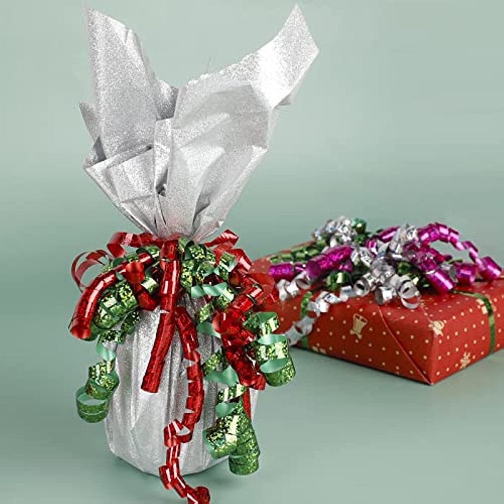Cuộn Dây Ruy Băng Ánh Kim 10 Cuộn 11 Yards Trang Trí Tiệc Cưới