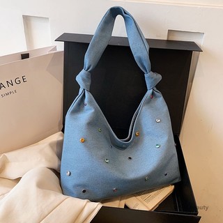 Túi xách denim đính đinh tán thời trang 2023 cho nữ