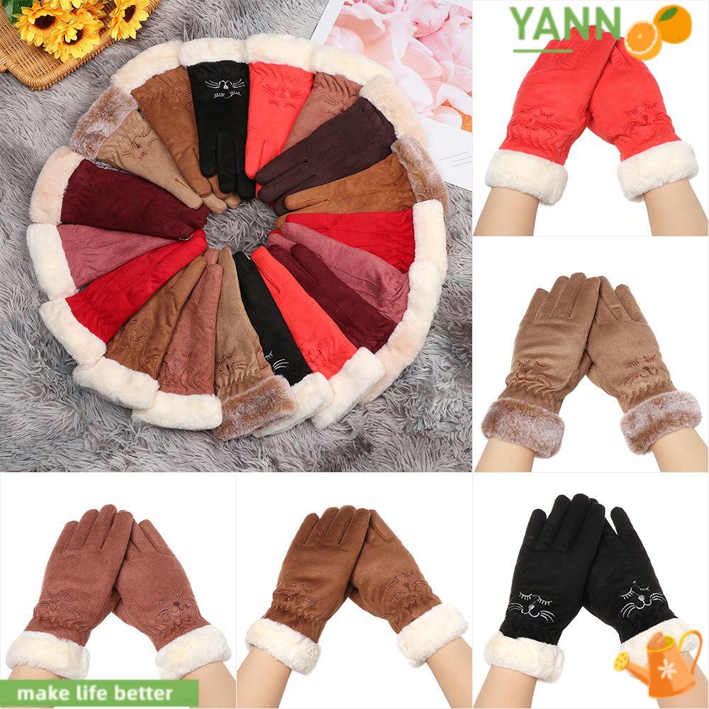 Găng Tay Lông Nhung Giữ Ấm Có Thể Chạm Màn Hình Cảm Ứng Dễ Thương Dành Cho Bạn Nữ