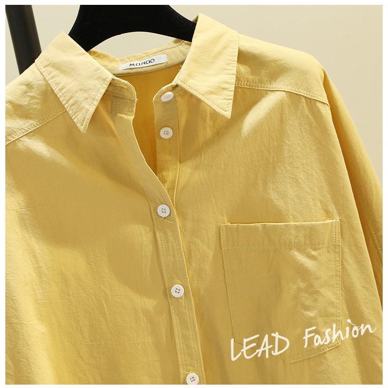 Áo Sơ Mi Tay Dài 100% Cotton Màu Sắc Thời Trang Dành Cho Nữ
