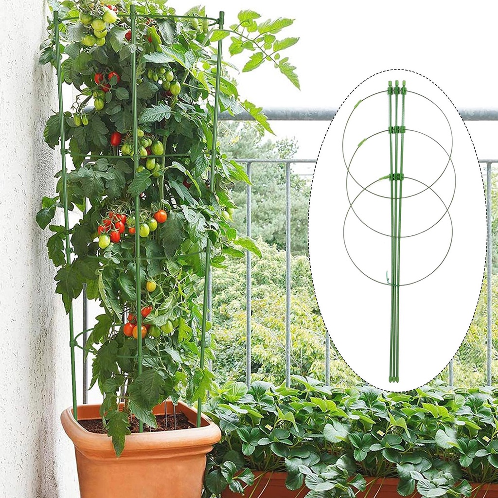 4 Cọc Thép Dài 45cm Màu Xanh Lá Mới
