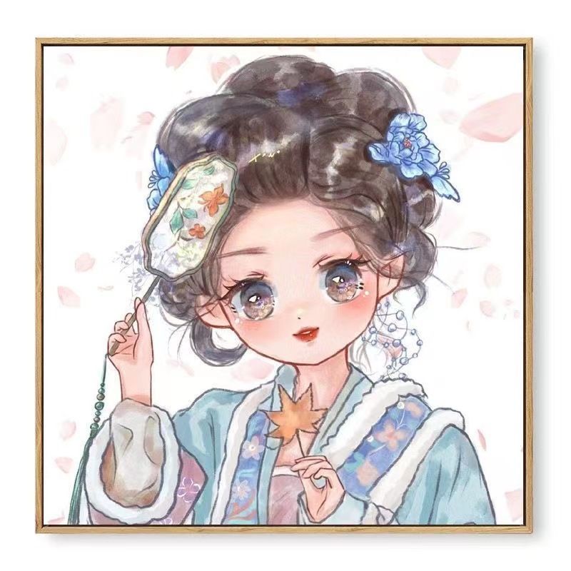 Bộ Tranh Đính Đá Họa Tiết Hoạt Hình Cô Gái Dễ Thương Độc Đáo diy Dùng Trang Trí Nhà Cửa
