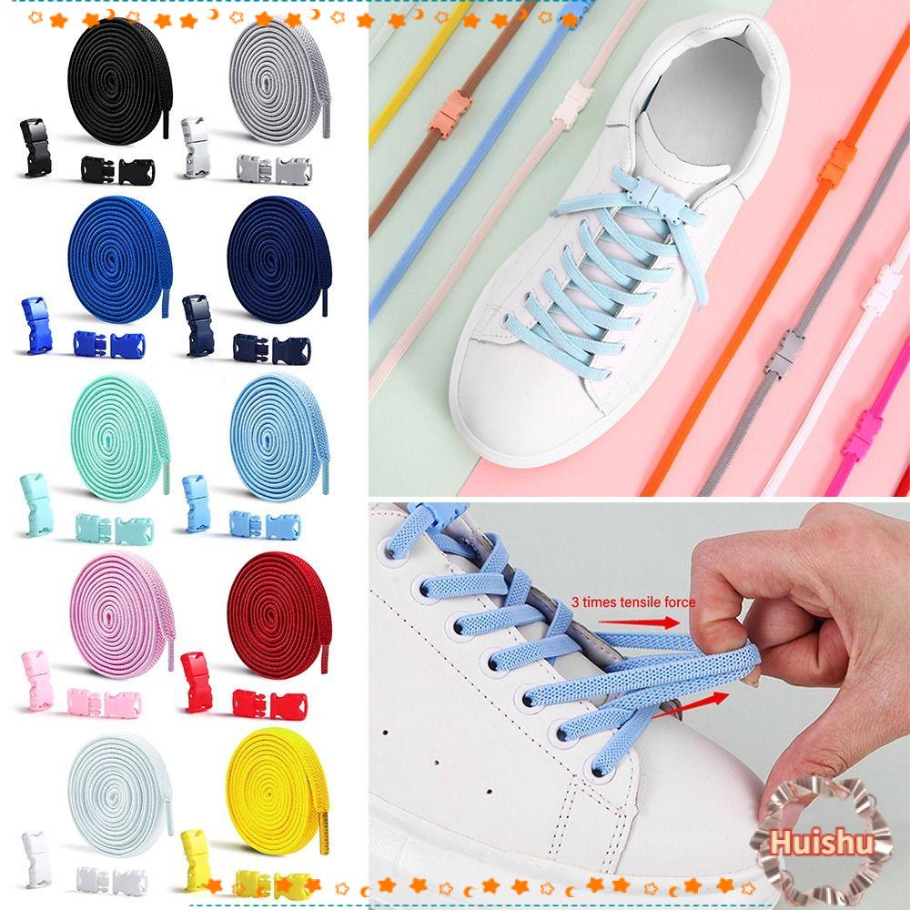 Set 2 Cặp Dây Buộc Giày Bằng Cao Su Nhiều Màu Sắc Tiện Dụng