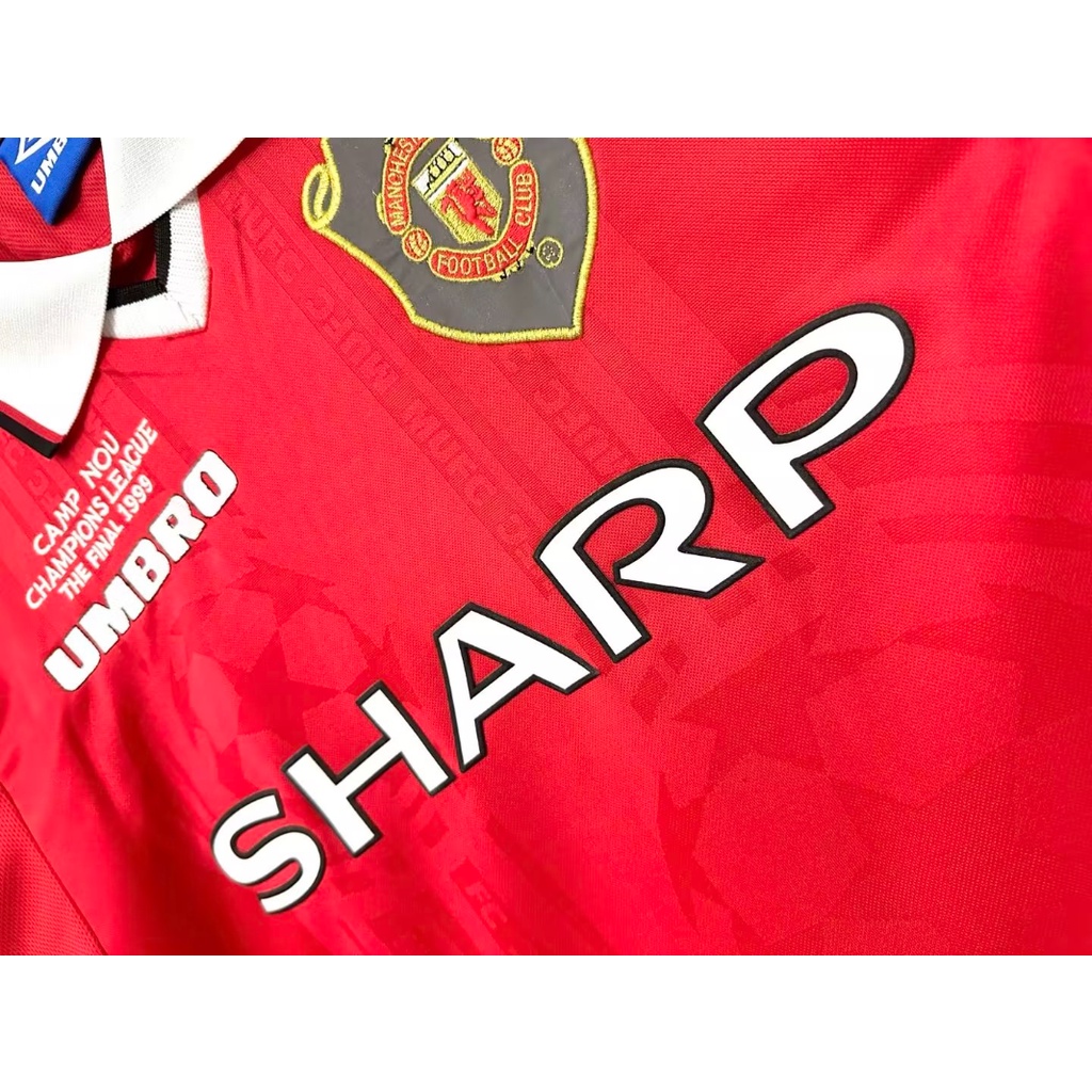 Áo Thun Đá Banh Tay Ngắn Size S-XXL 99-00 Manchester United Home Champions League Phong Cách Vintage