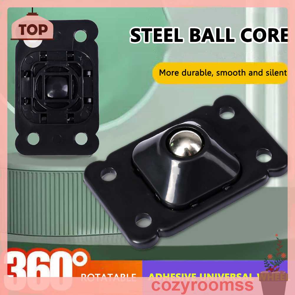 Set 4 Bánh Xe Ròng Rọc Tự Dính Bằng Thép Không Gỉ Chất Lượng Cao