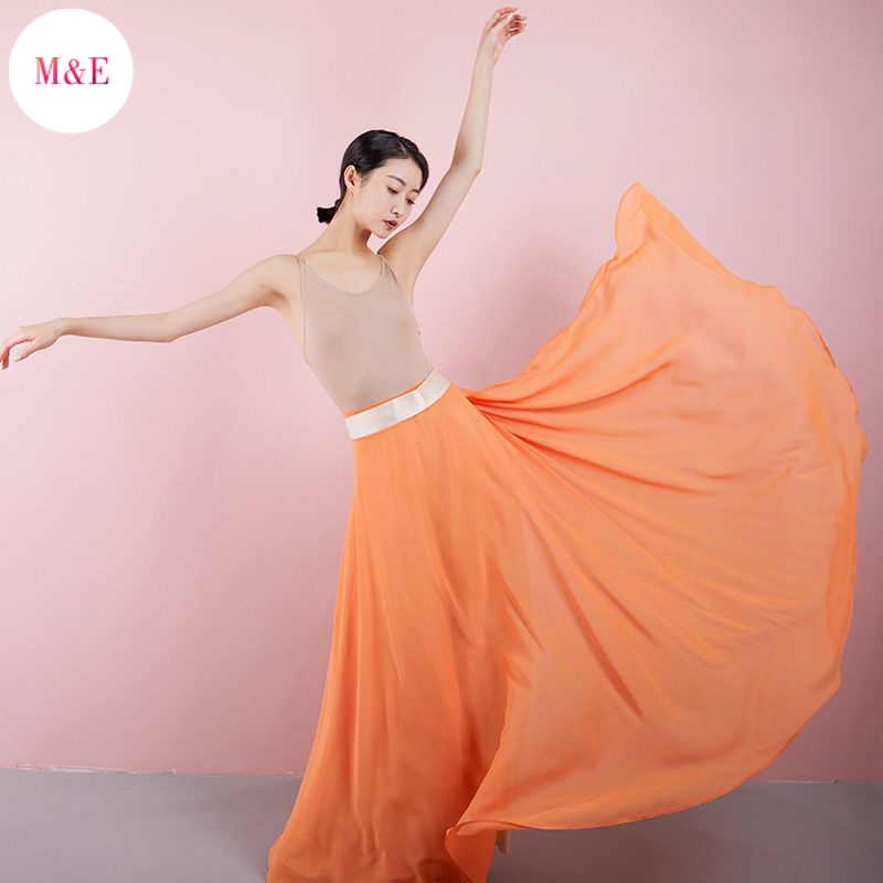 M &amp; E Chân Váy Múa Trung Quốc Cỡ Lớn Hai Màu Kiểu Cổ Điển Thanh Lịch 720 Độ Phong Cách Mới 2023