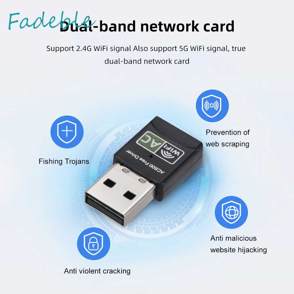 Thẻ Mạng Không Dây 600M 2.4G / 5.8G Tần Số Kép Cho PC / Laptop