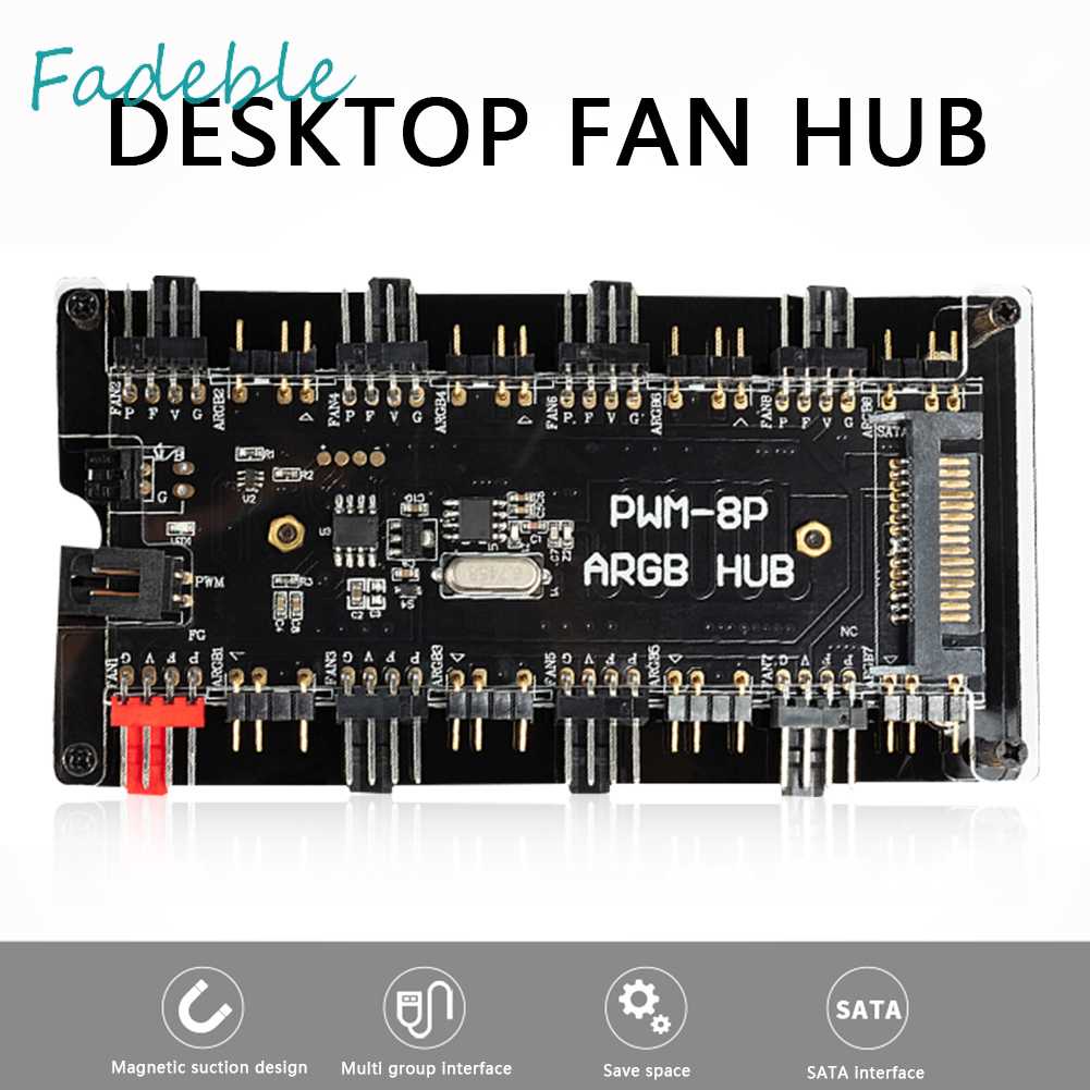 Bộ Chia Nguồn SATA Từ 1 Sang 8 Quạt 12V 4 Pin PWM ARGB