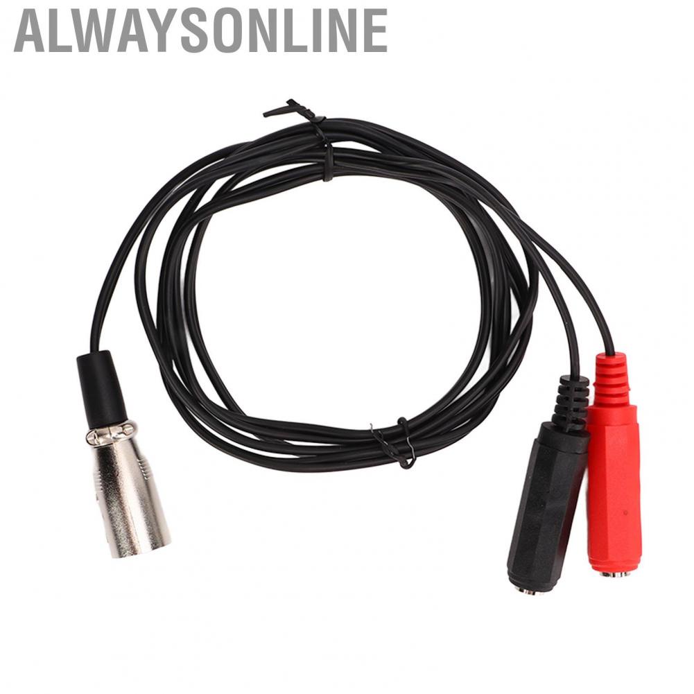 Alwaysonline XLR Male To Dual 6.35mm Female Cable  Stereo Adapter Rubber Sheath for Multimedia