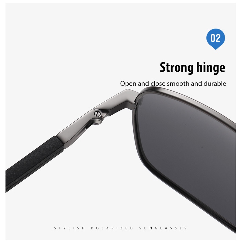 Kính Mát Phân Cực Mặt Vuông Gập Lại Được Thời Trang Cho Nam Lái Xe Ban Đêm