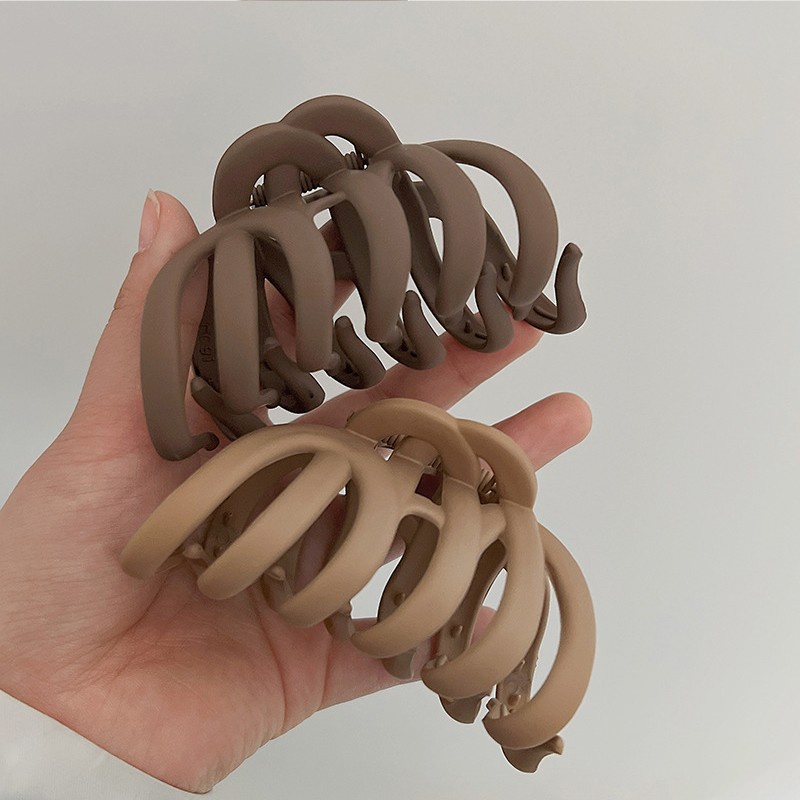 Kẹp Tóc Hình Cá Mập Màu Cà Phê Đơn Giản Phong Cách Retro