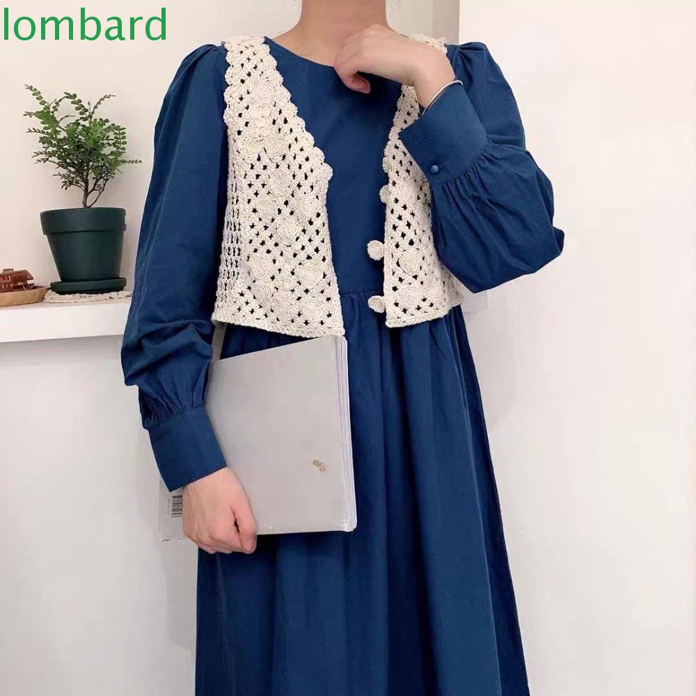 Áo Dệt Kim Hai Dây Cổ Chữ V Thêu Họa Tiết Rỗng Màu Trơn Thời Trang Cho Nữ