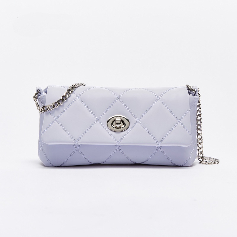 Túi Đeo Chéo Vai Đính Đá Hình Thoi Màu Vàng Đồng Thời Trang Dành Cho Nữ