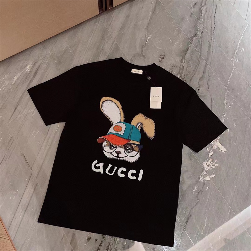 Áo Thun Tay Ngắn Cổ Tròn In Hình Thỏ Phiên Bản Giới Hạn Thời Trang Cao Cấp G-U88C-C 88-23FW