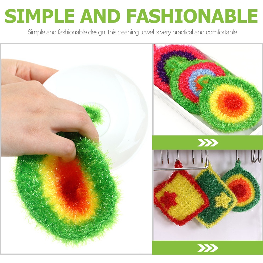 Set 5 Miếng Bọt Biển Rửa Chén Chống Dính Dầu Mỡ Tiện Lợi