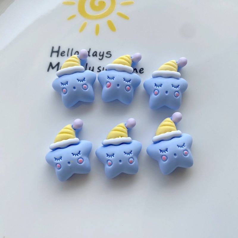 Set 10 Kẹp Tóc Nhựa Hình Trăng Sao Đám Mây Trang Trí Điện Thoại