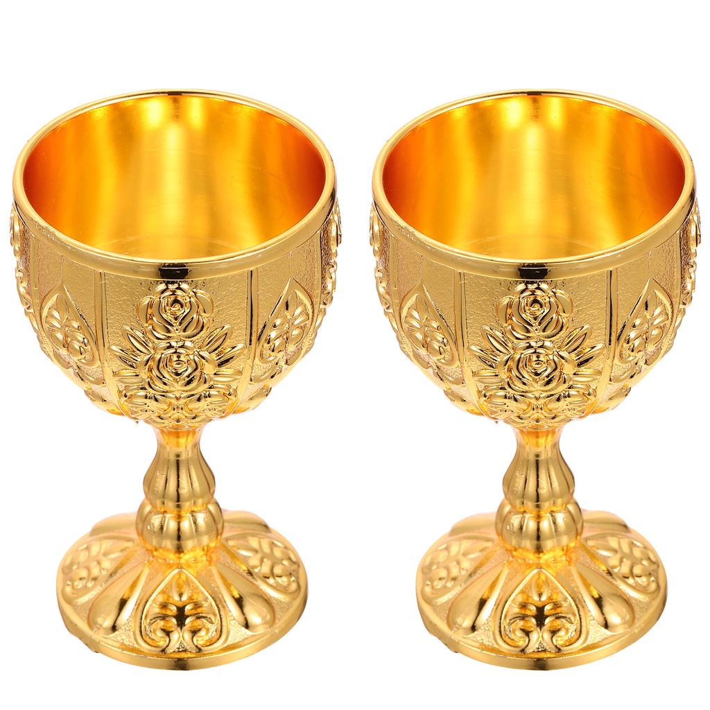 Set 2 Ly Thủy Tinh Uống Rượu Màu Trắng / Vàng Phong Cách Vintage Trang Trí Tiệc Cưới / Halloween
