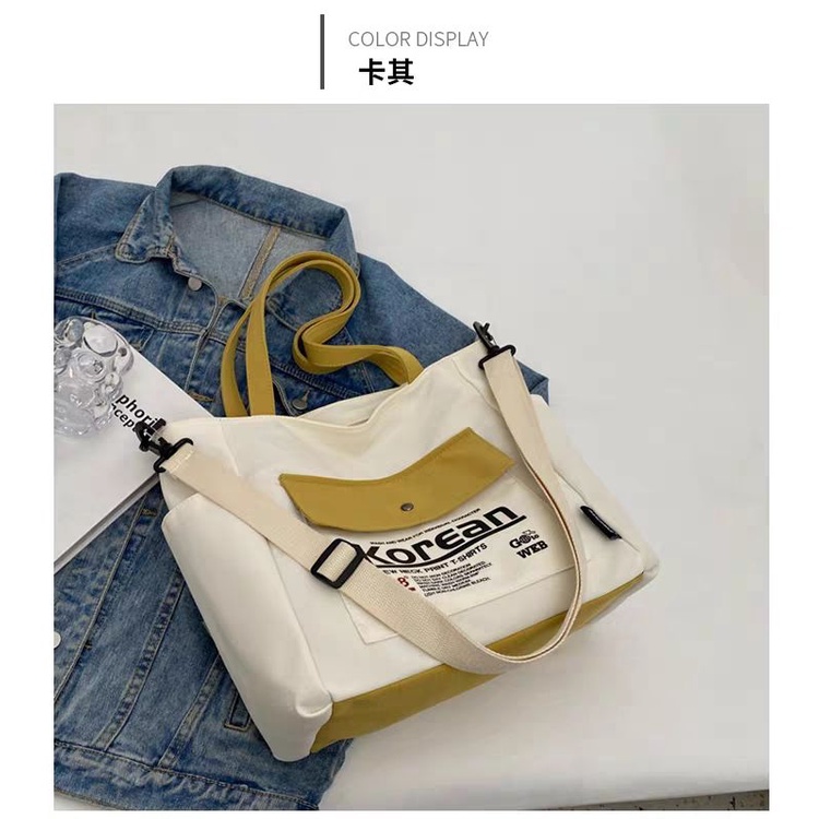 Túi Xách Canvas Nhiều Ngăn Phong Cách Nhật Bản 38X31