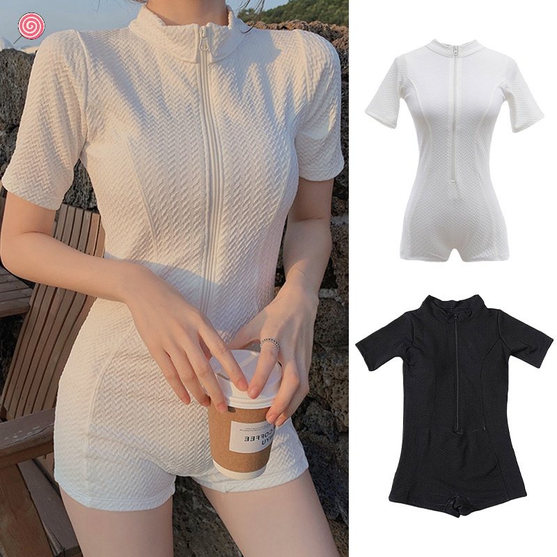 Bộ Đồ Bơi Một Mảnh Tay Ngắn Che Bụng Chống Nắng Thời Trang Mùa Xuân Cho Nữ HSU