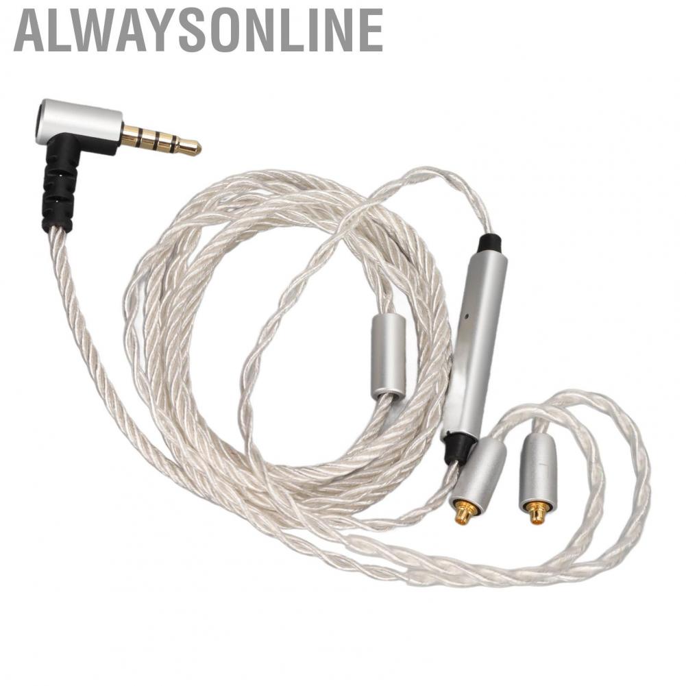 Alwaysonline MMCX Headphone Cable 3.9ft Low Noise  Upgrade Elbow With Mic F ZIN