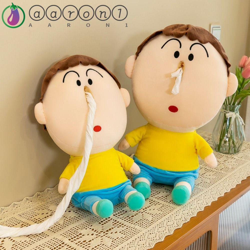 Aaron1 Hộp Đựng Khăn Giấy Mềm Mại Hình Động Vật Shin-Chan Cậu Bé Bút Chì Nhồi Bông Đáng Yêu