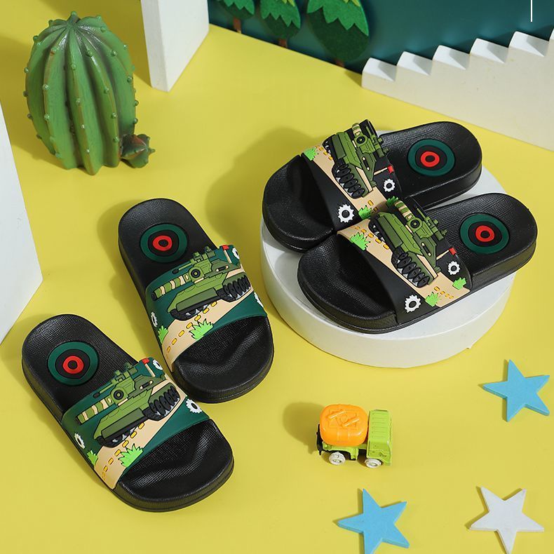 Dép Xỏ Ngón In Hình Xe Cảnh Sát Hoạt Hình Cho Bé Trai