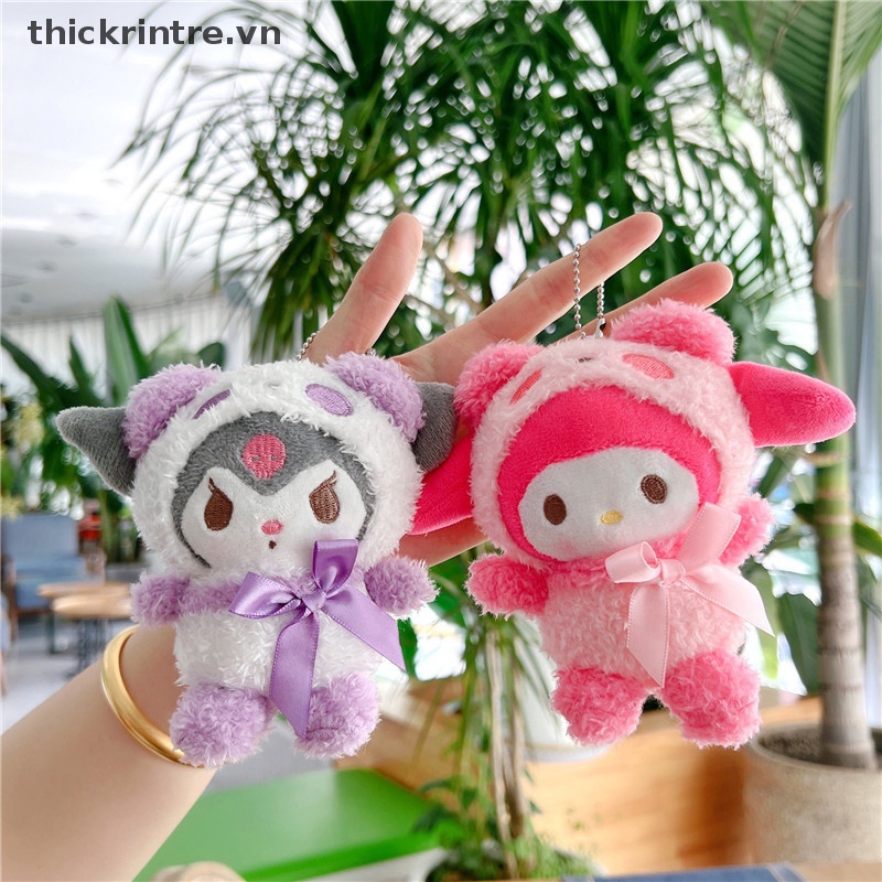 Móc Khóa Hình Thỏ Nhồi Bông 14cm Kuromi Cinnamoroll Đáng Yêu