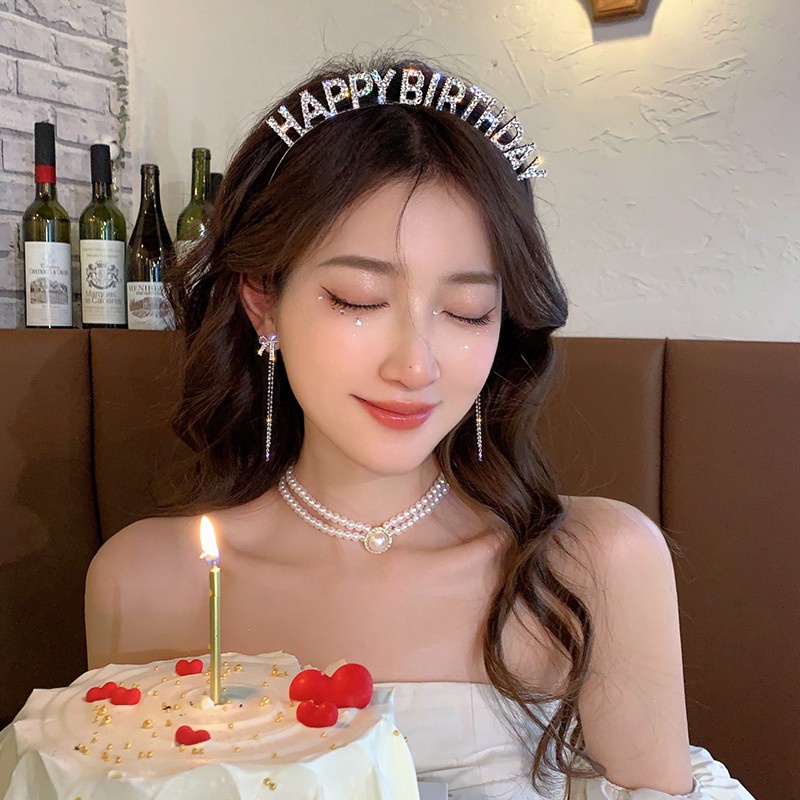 Phụ Kiện Cài Tóc Hình Vương Miện Đỏ Mừng Sinh Nhật Mừng Năm Mới