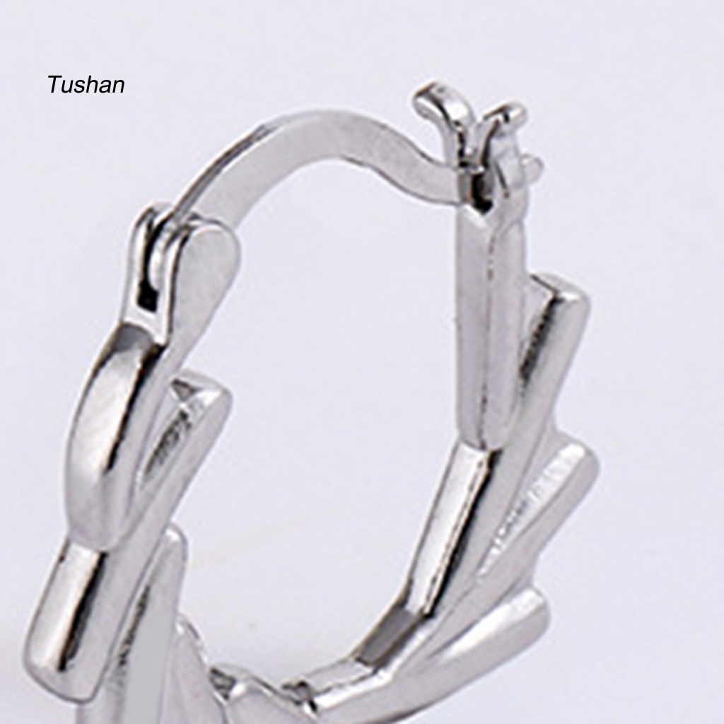 1 Khuyên Tai Tròn Mạ Điện Phong Cách Hàn Quốc