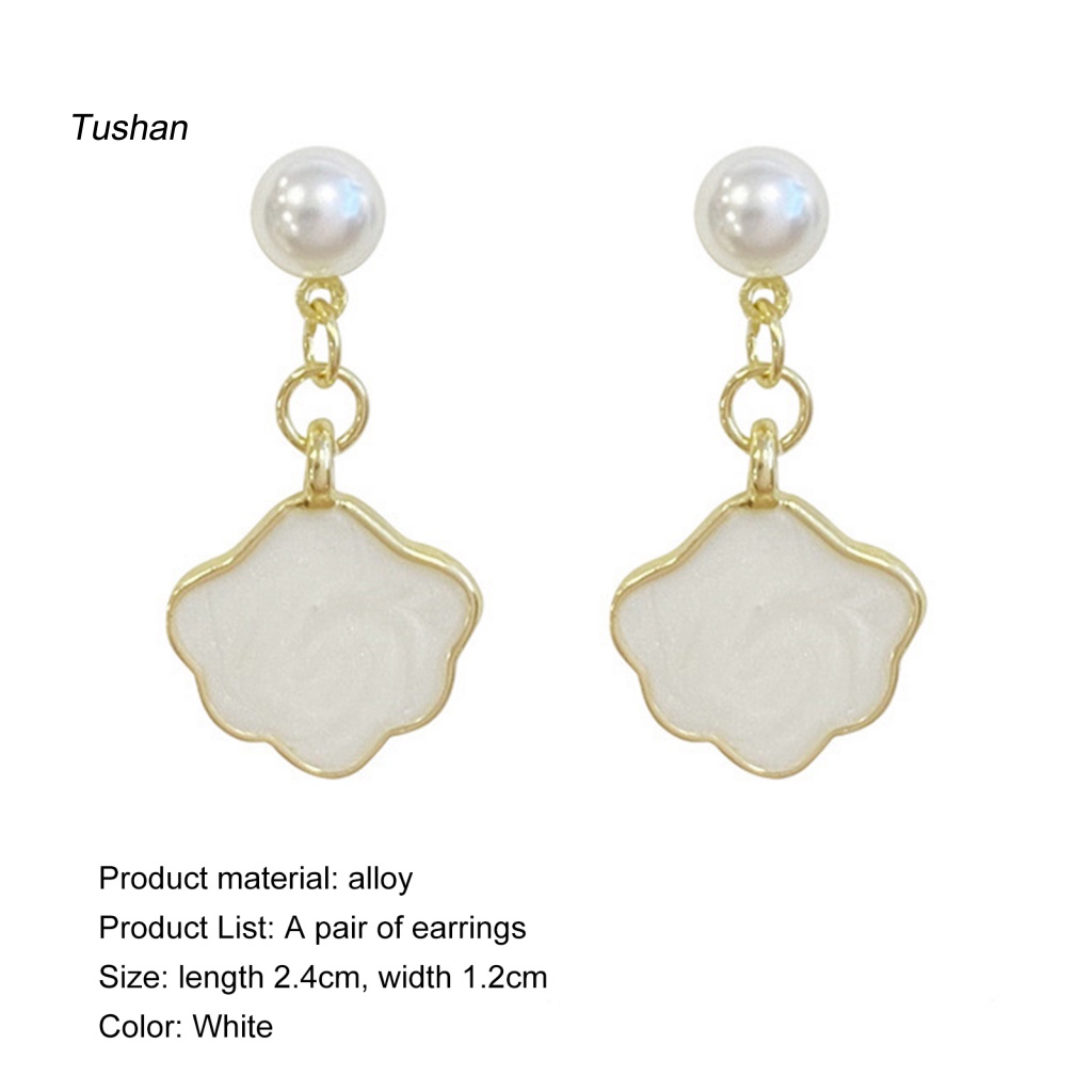 1 Đôi Bông Tai Hình Đám Mây Đính Ngọc Trai Giả Dễ Thương