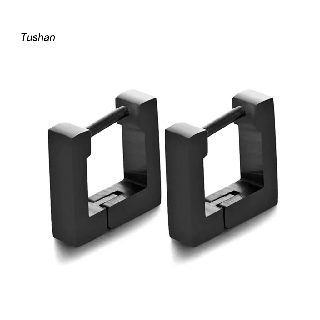 1 Đôi Bông Tai Hình Học Bằng Thép Titan Mạ Điện Không Phai Phong Cách Âu Mỹ