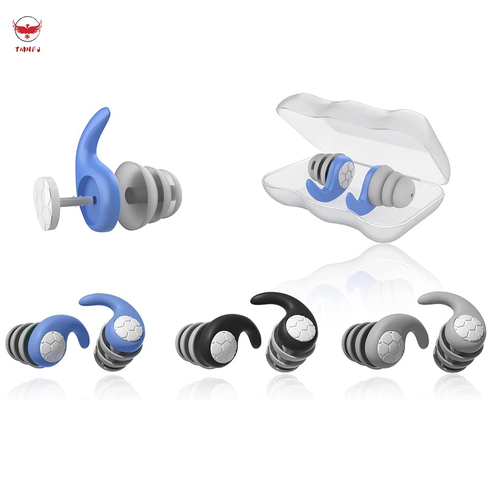 Nút Bịt Tai Bằng Silicon Mềm Ba Lớp Cách Âm Có Thể Giặt Và Tái Sử Dụng Cho Hoạt Động Bơi