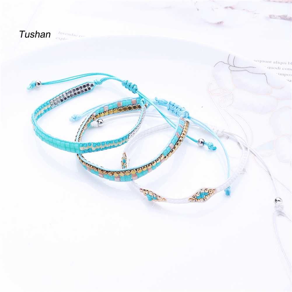Set 3 Vòng Tay Dây Sáp Thời Trang Boho Cho Nữ