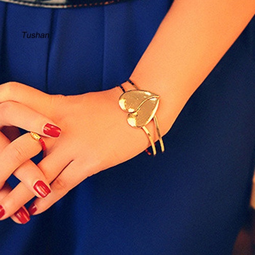 Vòng Tay Hợp Kim Mạ Vàng Hình Trái Tim Cho Cặp Đôi Charms