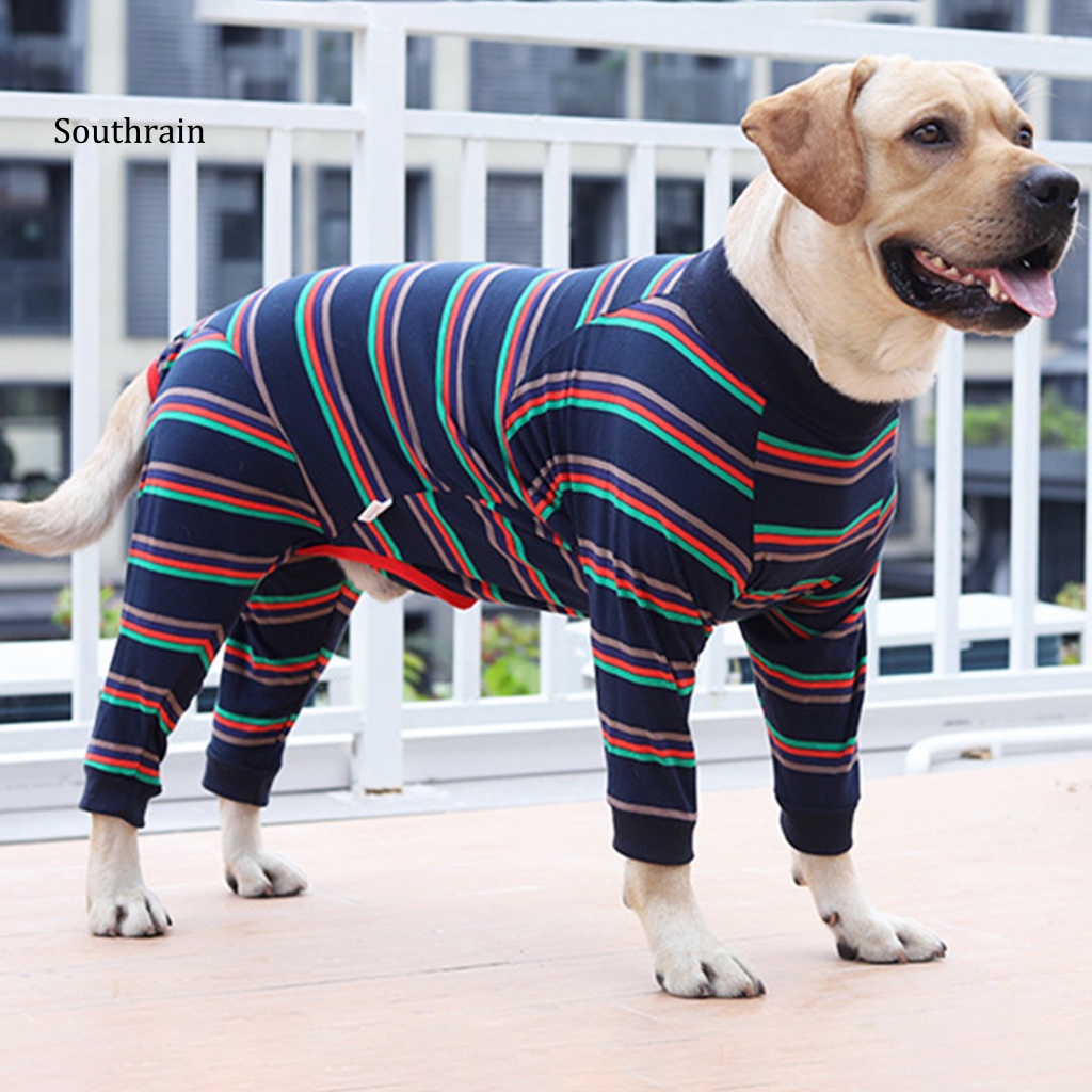 Bộ Đồ Liền Thân Bằng Vải Cotton Bốn Ống Co Giãn Phục Hồi Vết Thương Dành Cho Cún Cưng Sau Sinh