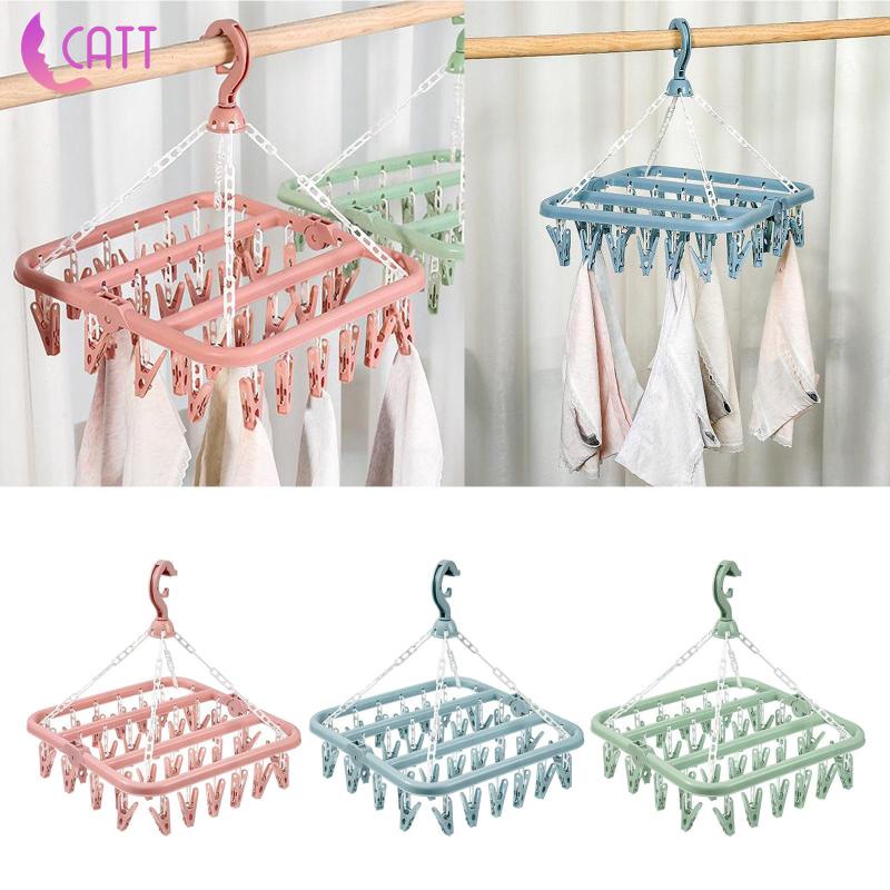 Móc Phơi Quần Áo Chống Gió 32 Chốt Gấp Gọn Được 1 # Dadada