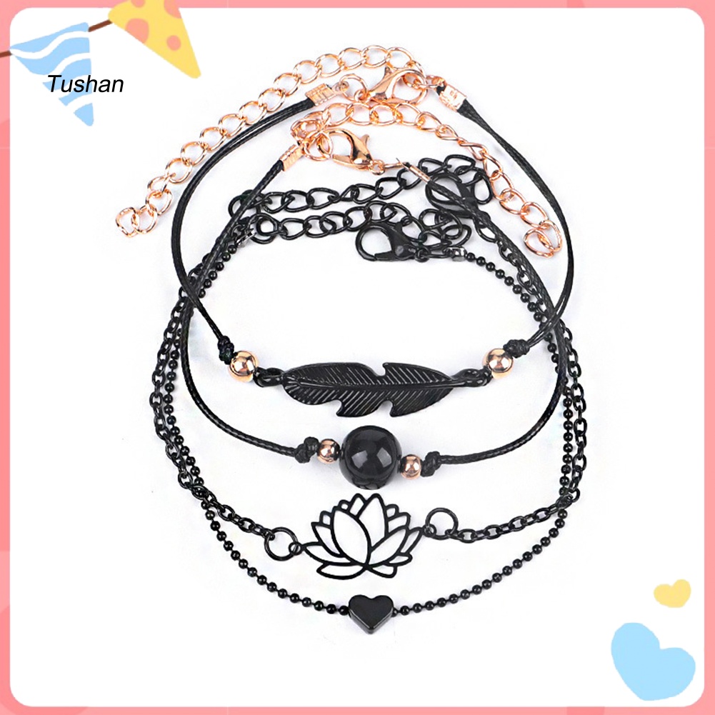 Set 4 Vòng Tay Bện Dây Thời Trang Nữ
