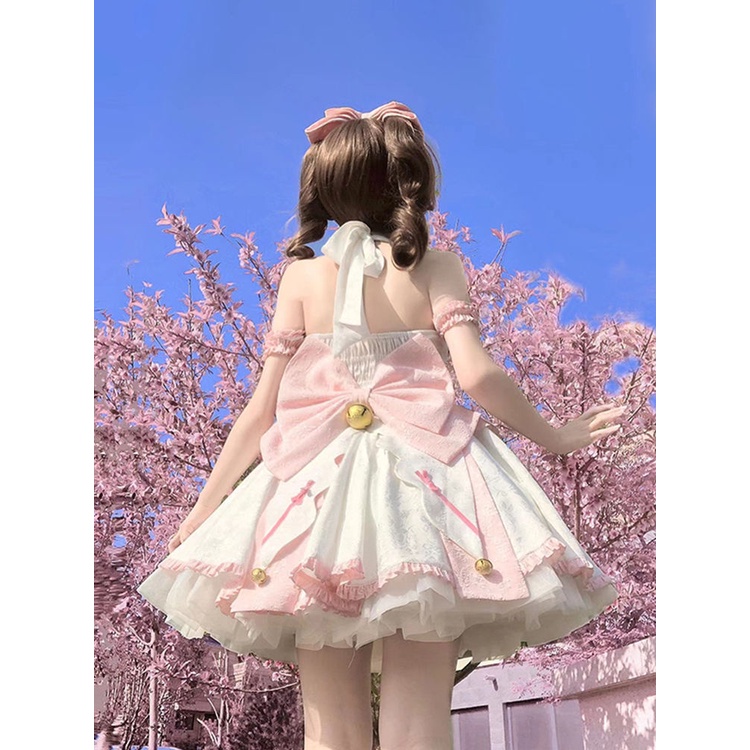 Đầm Công Chúa lolita Thắt Nơ Cổ Yếm Có Dây Buộc Bụng Và Làm Thon Gọn Bụng Công Nghiệp Nặng lolita Mới
