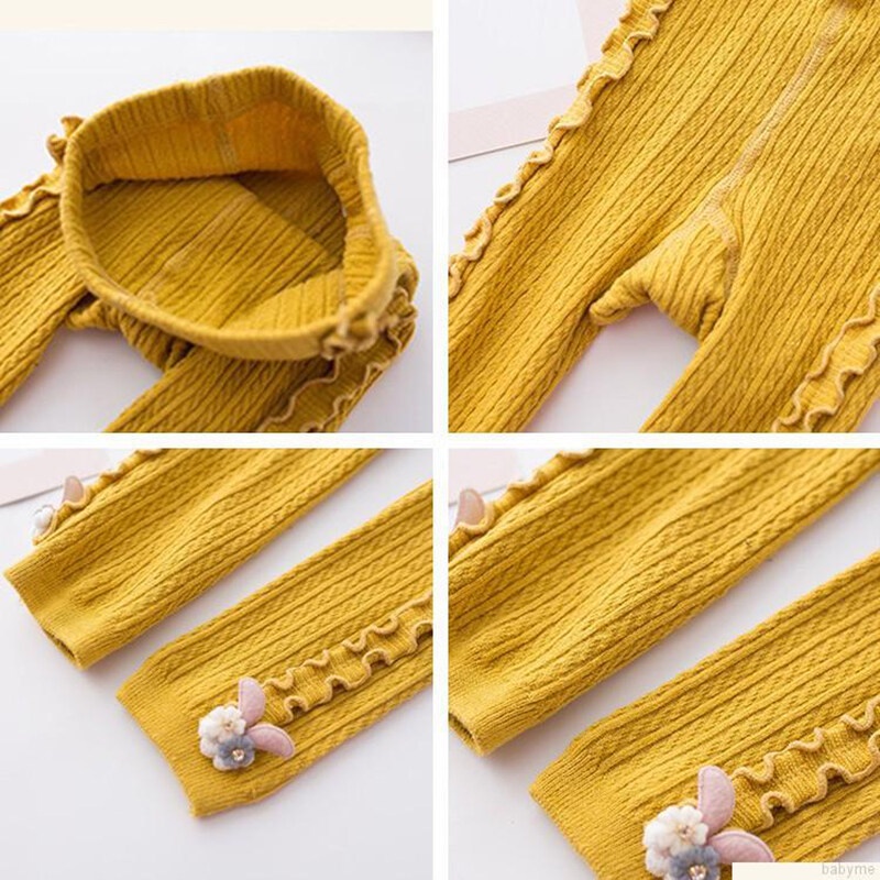 Quần Tất Dệt Kim Co Giãn Thoáng Khí Màu Sắc Đơn Giản Thời Trang Xuân Thu Cho Bé Gái