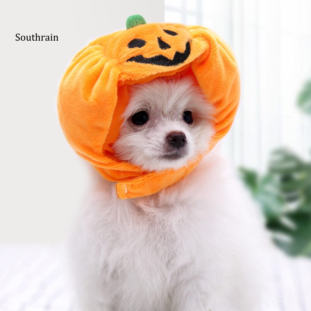 Mũ Đội Họa Tiết Bí Ngô Thân Thiện Với Da Cho Thú Cưng Hóa Trang Halloween