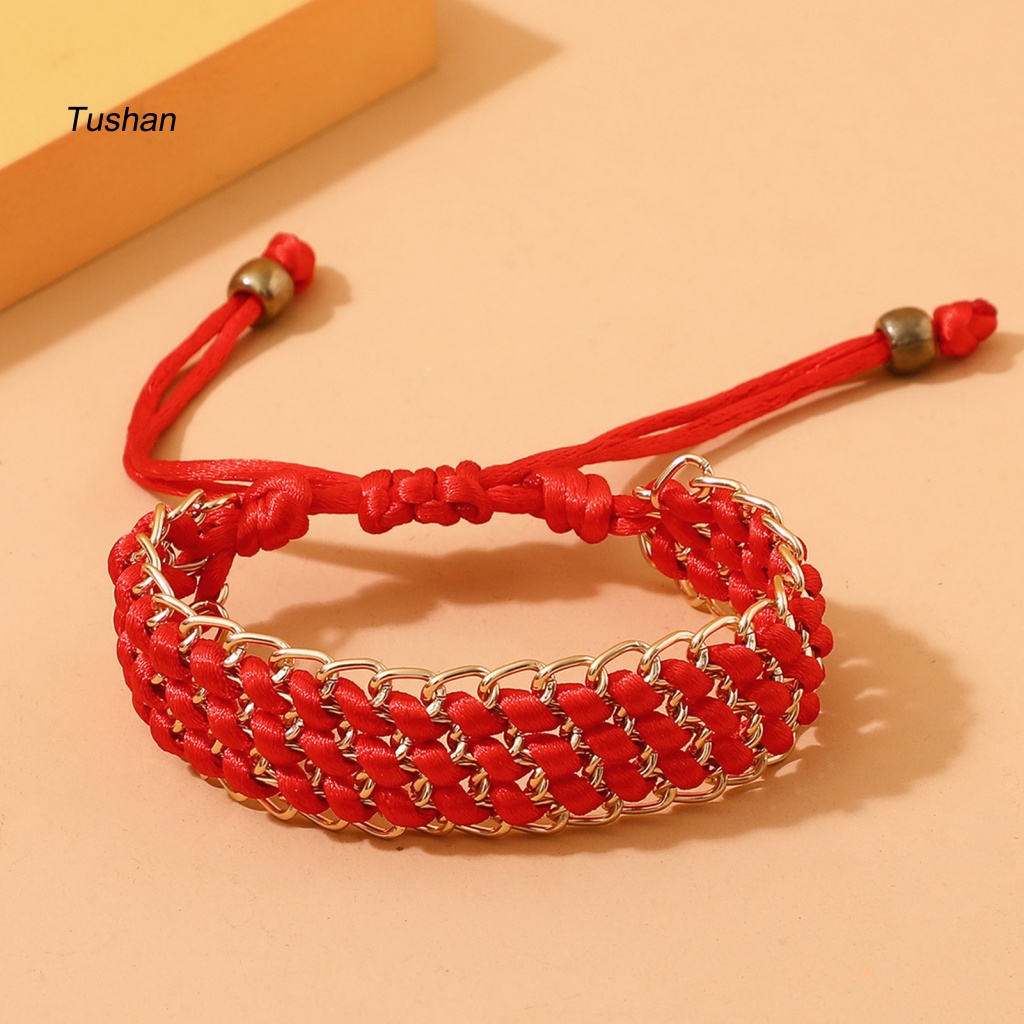 [Ts] Vòng Tay Bện Dây Đỏ Thiết Kế Hình Học Nghệ Thuật Thời Trang Dành Cho Cặp Đôi