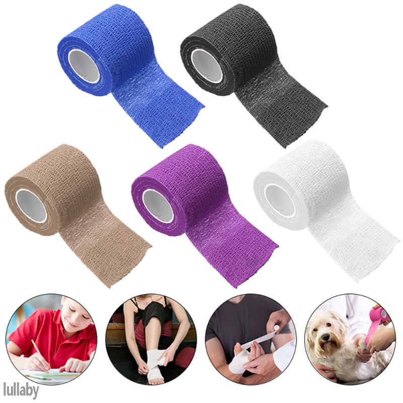 1 Cuộn Băng Y Tế Tự Dính Co Giãn Thoáng Khí 2.5 / 5cm * 4.5m Hỗ Trợ Cố Định Ngón Tay Chân